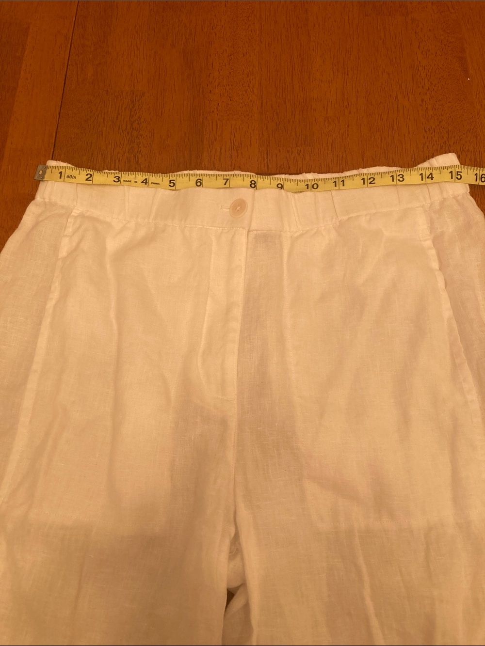 Eileen Fisher Womens Size S White Organic Linen Wide-Leg Trouser Pants - Picture 12 of 16